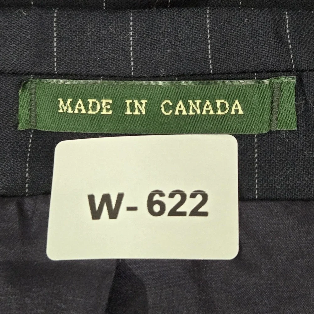 VINTAGE‎ Lauren Ralph Men Blazer 44S Navy Wool Pinstripe Suit Made In Canada